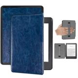 Capa Novo Kindle 10ª geração com iluminação embutida - Auto hibernação - Fechamento magnético - Alça leitura - Azul - Fullmosa