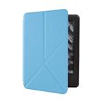 Capa Novo Kindle 10ª geração com iluminação embutida - Auto hibernação - Fechamento magnético - Origami - Azul Claro - Fullmosa