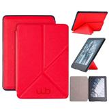 Capa Novo Kindle 10ª Geração Wb - Auto Hibernação Fecho Magnético Origami Vermelha