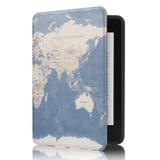 Capa Novo Kindle 10a. Geração WB - Ultra Leve Auto Hibernação Sensor Magnético Silicone Flexível Mapa Mundi