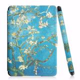 Capa Novo Kindle Paperwhite à prova D'água WB - Ultra Leve Auto Hibernação Fecho Magnético Flores