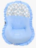 Capa Para Bebê Conforto Azul Geométrico 100% Algodão - Bruna baby enxovais