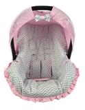 Capa Para Bebê Conforto Multimarcas De 0 A 13 Kg Chevron Cinza/Rosa - Alan pierre baby
