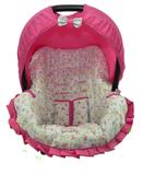 Capa Para Bebê Conforto Multimarcas De 0 A 13 Kg Floral Azul com Rosa - Alan pierre baby
