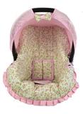 Capa Para Bebê Conforto Multimarcas De 0 A 13 Kg Floral Rosa com Bege - Alan pierre baby