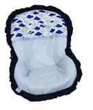 Capa para Bebê Conforto Nuvens Marinho com cinza - Bruna baby