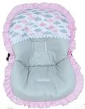 Capa para Bebê Conforto Nuvens Rosa com Cinza - Bruna baby