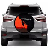 Capa para Estepe Eu Pratico Ecosport 2003 a 2017 Preto e Vermelho com Cadeado - Carrhel