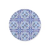 Capa para Sousplat em Tecido Jacquard Estampado Azulejo Português Azul