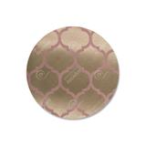 Capa para Sousplat em Tecido Jacquard Rosa Envelhecido e Dourado Geométrico Tradicional - Jacquard tradicional