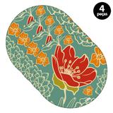 Capa para Sousplat Mdecore Flor Verde