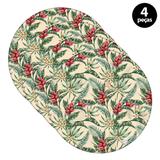 Capa para Sousplat Mdecore Floral Bege