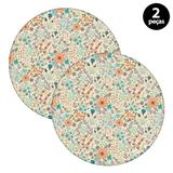 Capa para Sousplat Mdecore Floral Bege