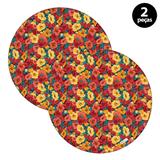 Capa para Sousplat Mdecore Floral Colorido