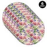 Capa para Sousplat Mdecore Floral Rosa