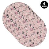 Capa para Sousplat Mdecore Floral Rosa