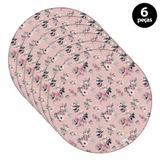Capa para Sousplat Mdecore Floral Rosa