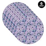 Capa para Sousplat Mdecore Floral Roxo