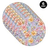 Capa para Sousplat Mdecore Floral Roxo