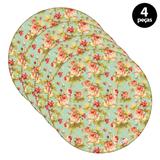 Capa para Sousplat Mdecore Floral Verde