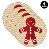 Capa para Sousplat Mdecore Natal Biscoito Bege