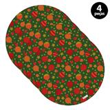 Capa para Sousplat Mdecore Natal Bolas de Natal Verde