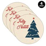 Capa para Sousplat Mdecore Natal Feliz Natal Bege