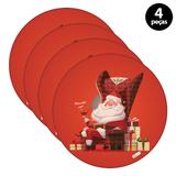 Capa para Sousplat Mdecore Natal Feliz Natal Vermelho