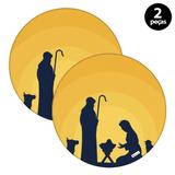 Capa para Sousplat Mdecore Natal Jesus Amarelo