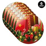 Capa para Sousplat Mdecore Natal Presente Vermelho