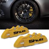 Capa Pinça de Freio Tuning Shutt Universal Amarela Detalhe Preto 2 Peças Aro 14 15 16 17 18