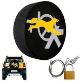 Capa Pneu Roda Estepe Universal com Cadeado Crossfox Ecosport Aircross Doblo Spin Active Tr4 Carrhel