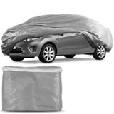 Capa Protetora para Cobrir Carro 100 Impermeável com Forro Central e Elástico Tamanho G Cor Cinza - Prime