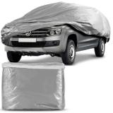 Capa Protetora para Cobrir Carro 100 Impermeável Forração Especial para Pick Ups Tamanho EG Cinza - Plasitap