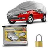 Capa Protetora para Cobrir Carro Impermeável Forrada Proteção UV Tamanho P com Cadeado + Cabo de Aço - Carrhel