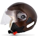 Capacete Aberto EBF Freedom Solid Marrom com Viseira Solar - Ebf capacetes