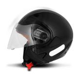 Capacete Aberto EBF Freedom Solid Preto com Viseira Solar - Ebf capacetes