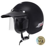 Capacete Aberto Pro Tork Liberty Compact Preto Fosco Com Viseira