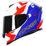 Capacete Axxis Eagle Diagon Branco Azul e Vermelho