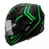 Capacete Bieffe B-40 Falk Preto Fosco e Verde Tamanho 58