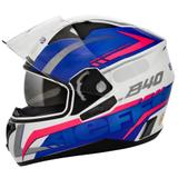 Capacete Bieffe B-40 Tracker Branco e Rosa