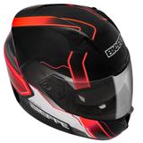 Capacete Bieffe B40 Hira Preto Vermelho C/ Óculos Tamanho 56