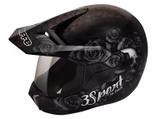 Capacete Bieffe Cross 3 Sport Fortress Preto Fosco/Cinza