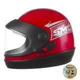 Capacete de Moto Vermelho Sport Moto Pro Tork Automático Viseira Transparente