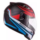 Capacete ebf e-zero-x frost tricolore fosco preto / azul tam 60 - Ebf capacetes