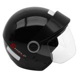 Capacete Ebf Shield Solid Aberto Preto Brilhante