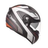 Capacete EBF Xtroy X20 c/óculos preto fosco/branco