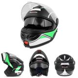 Capacete Escamoteavel Robocop Shutt ThurderBird Preto Fosco Vermelho Verde Dourado com Viseira Solar