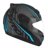 Capacete Evolution G6 788 Pro Neon Pro Tork Azul Fechado Viseira Transpararente