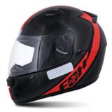 Capacete Fechado EBF E0X Spectro Preto Brilhante e Vermelho - Ebf capacetes